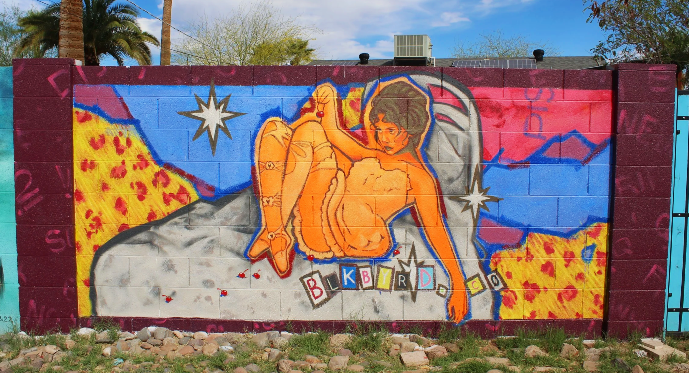 "Cherry Picker" Oak Street Mural Festival, Phoenix, AZ, 2026.
