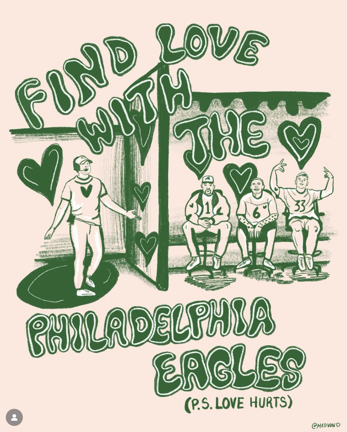 Find Love With The Philadelphia Eagles Print