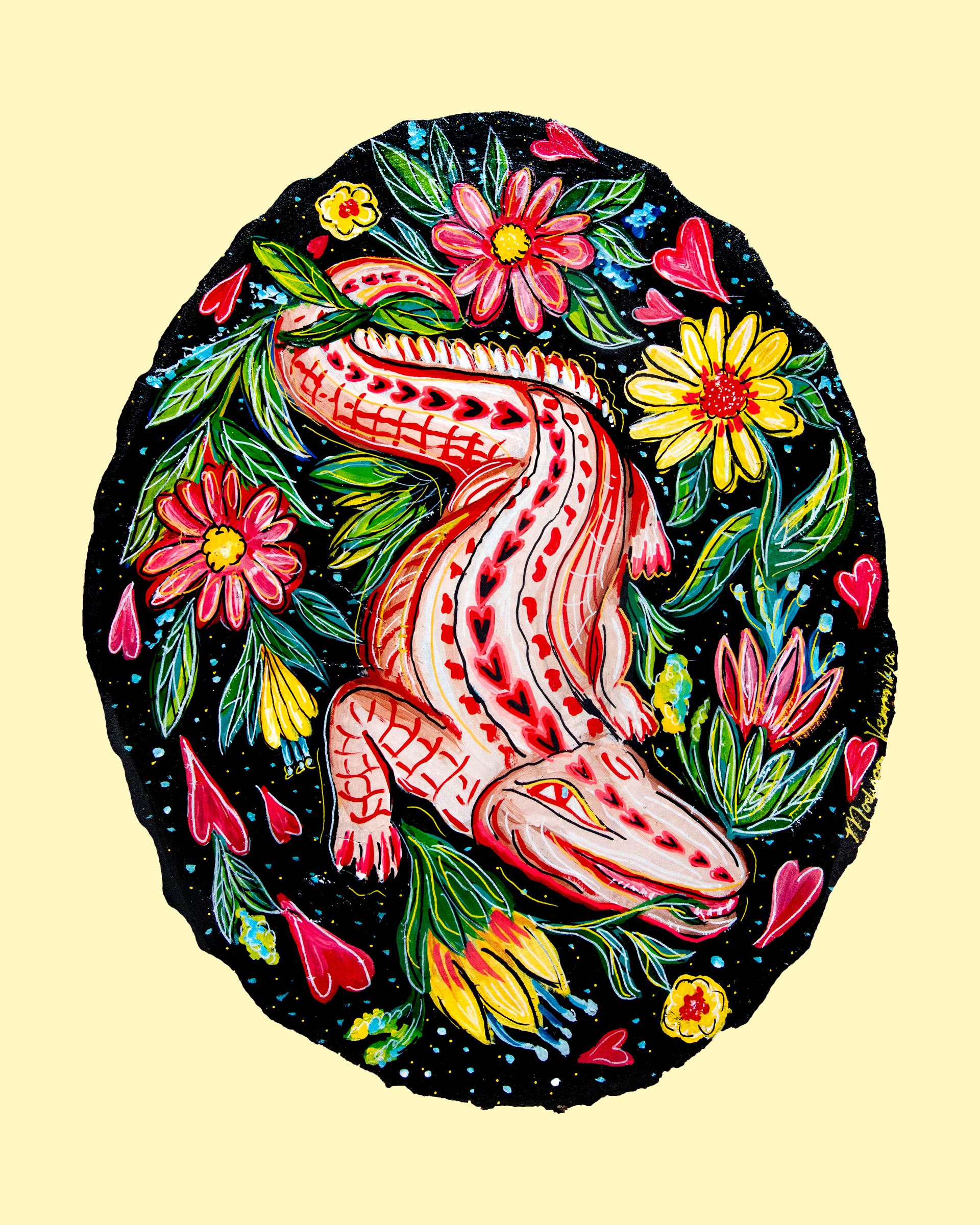 Print - Floral Alligator