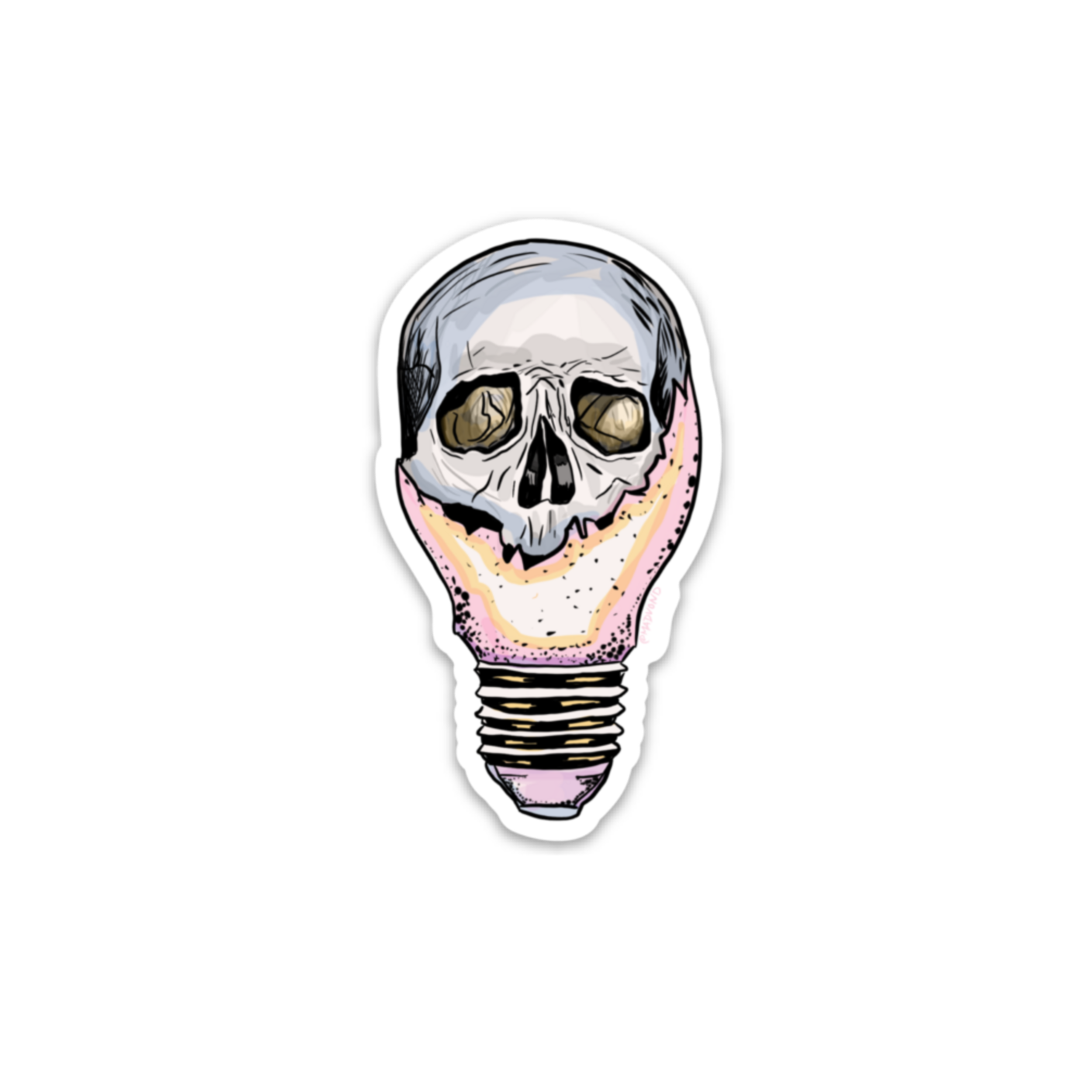 Skull Lightbulb Sticker