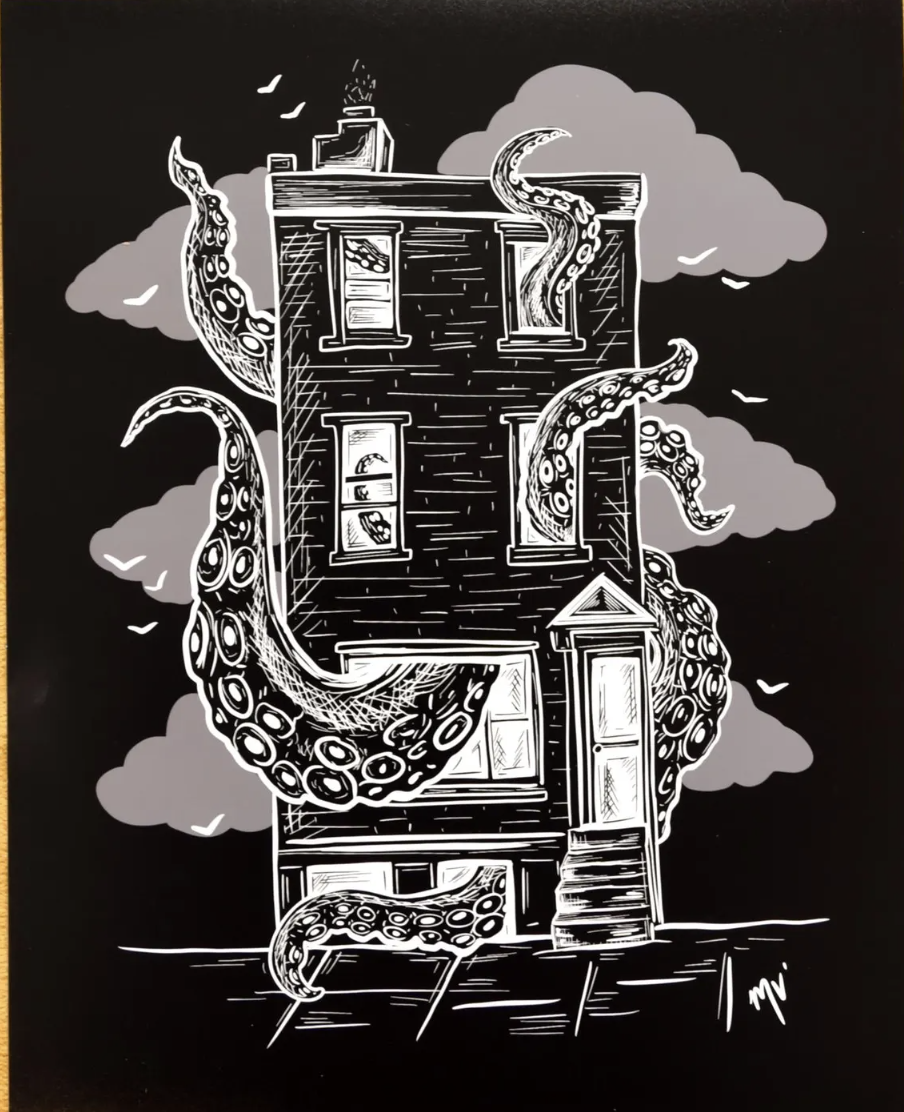Octopus House Print