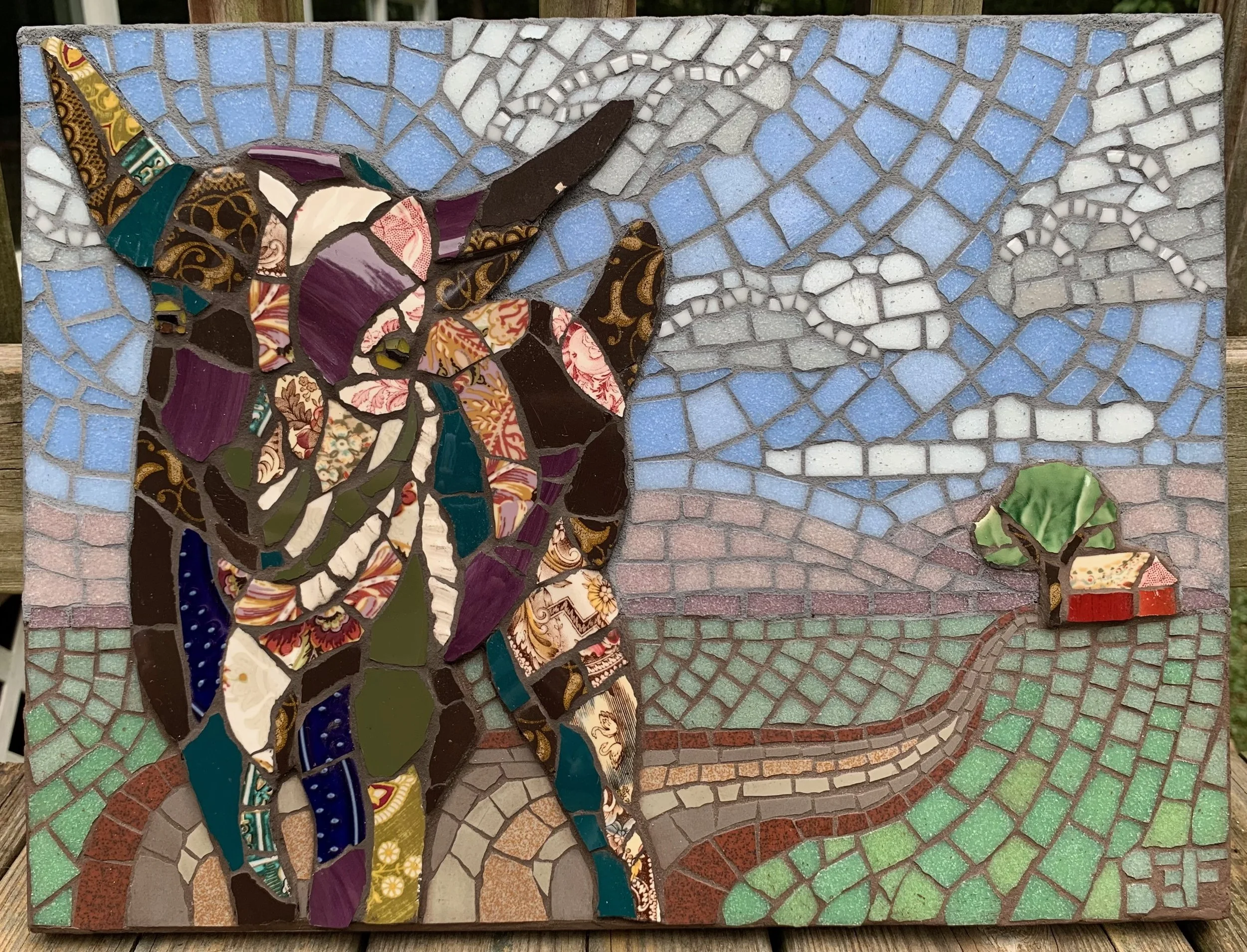 "Dear Henry", Ceramic and glass tile - 12"x16"