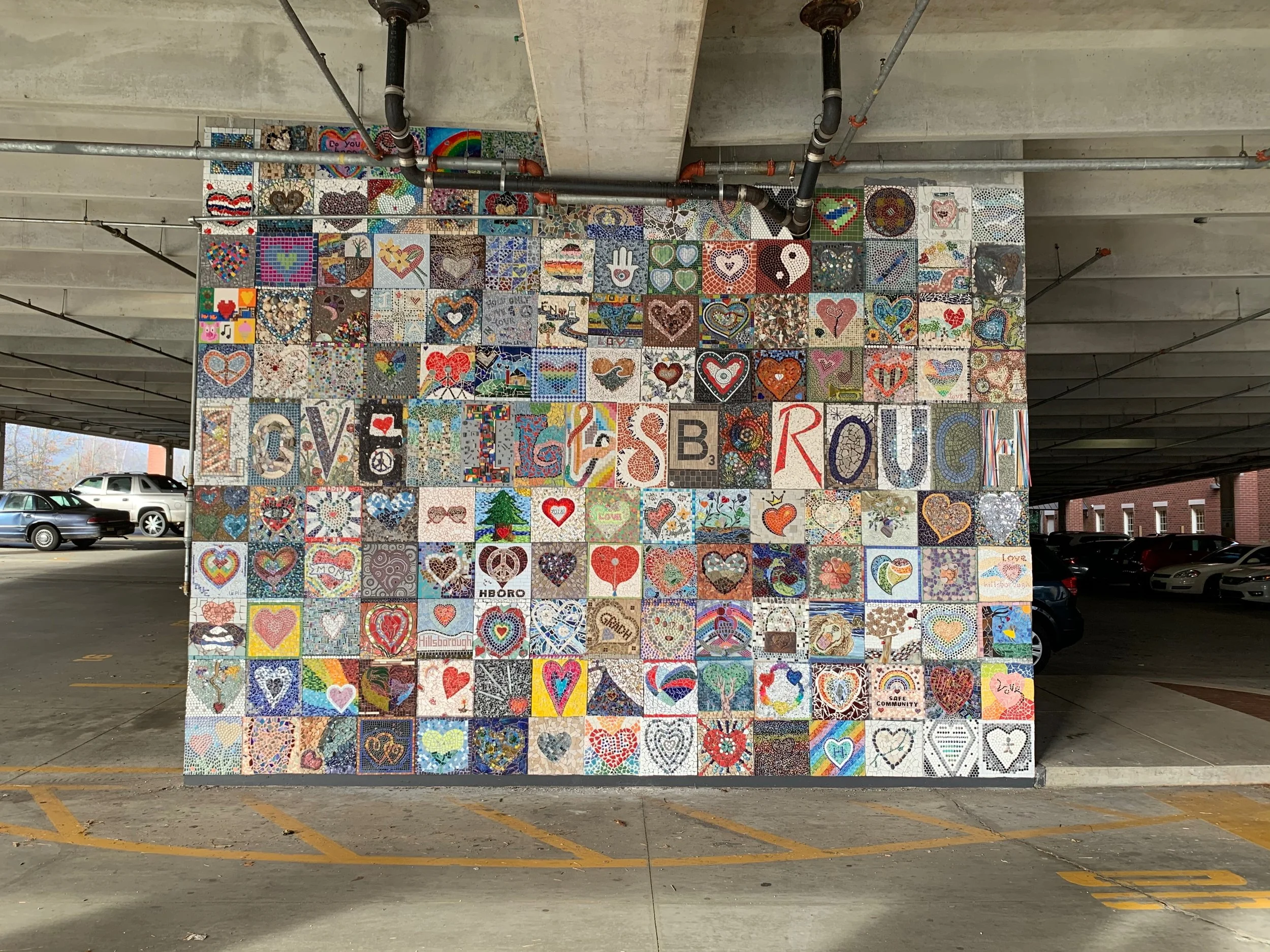 Installation of "Heart Hillsborough" in Hillsborough, NC, Installation by Carlos Gonzalez Garcia