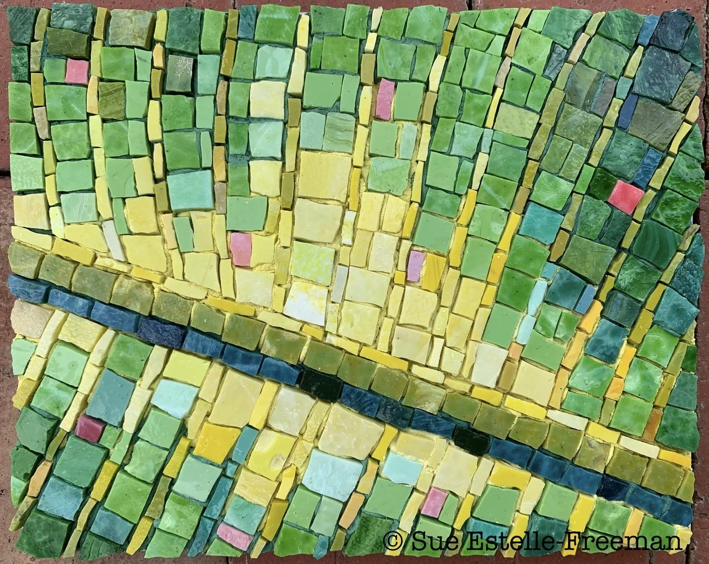 "Banana Leaf", Mexican Smalti-8"x10"