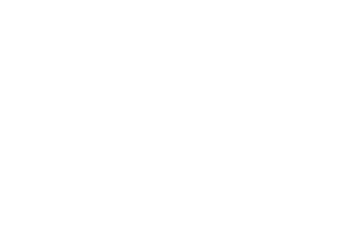 Silhouette map of California with text 'California Consumer Privacy Act'