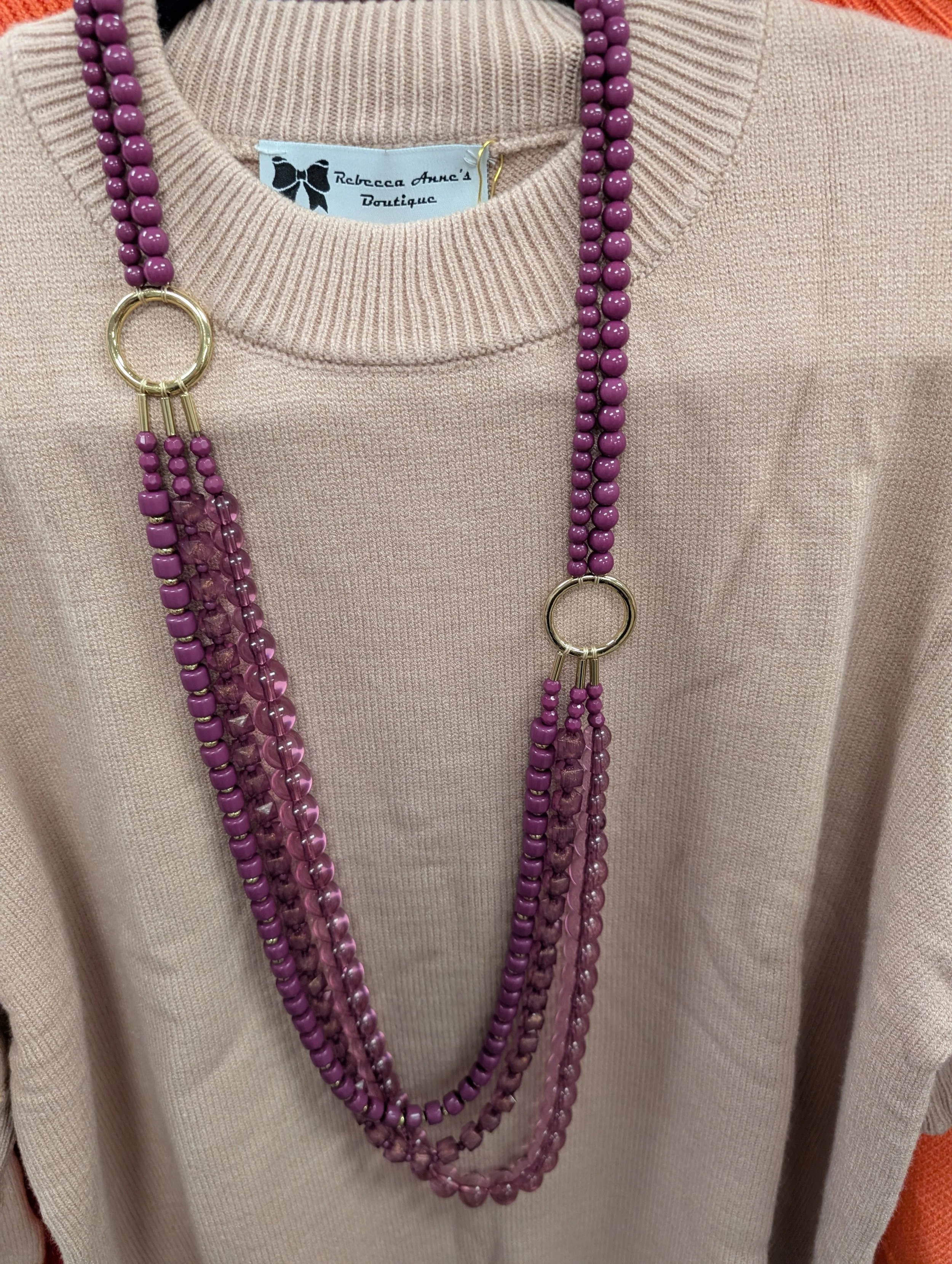 Violet Beaded Necklace