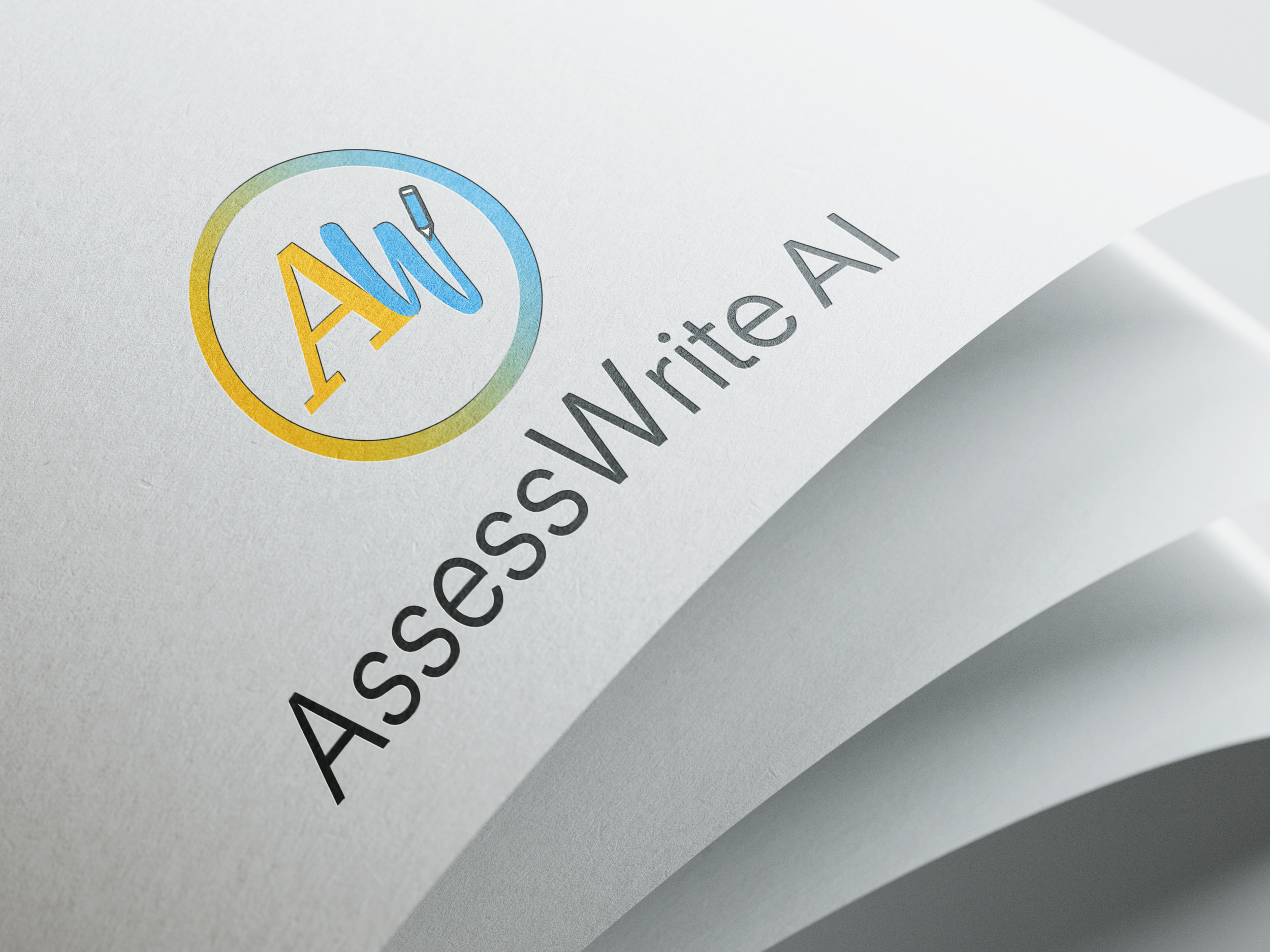 A colorful logo with the letters 'AU' in a circle, next to the words 'Assignment Aim' on a white paper sheet.