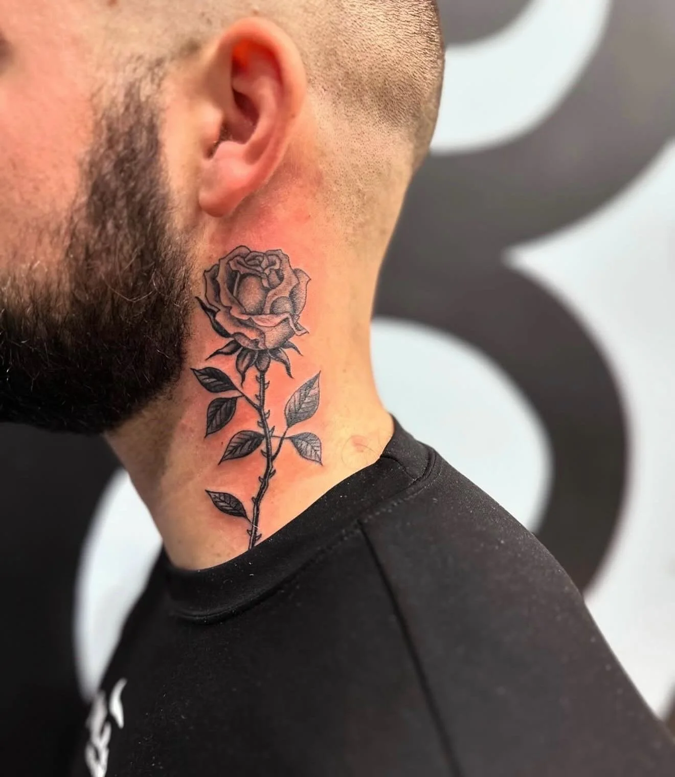 Protect ya neck from @bcblevinstattooer or he&rsquo;ll tattoo it. Brandon is always taking walk-in&rsquo;s. 

#protectyaneck #necktattoo #tattoo #rosetattoo #crosstattoo