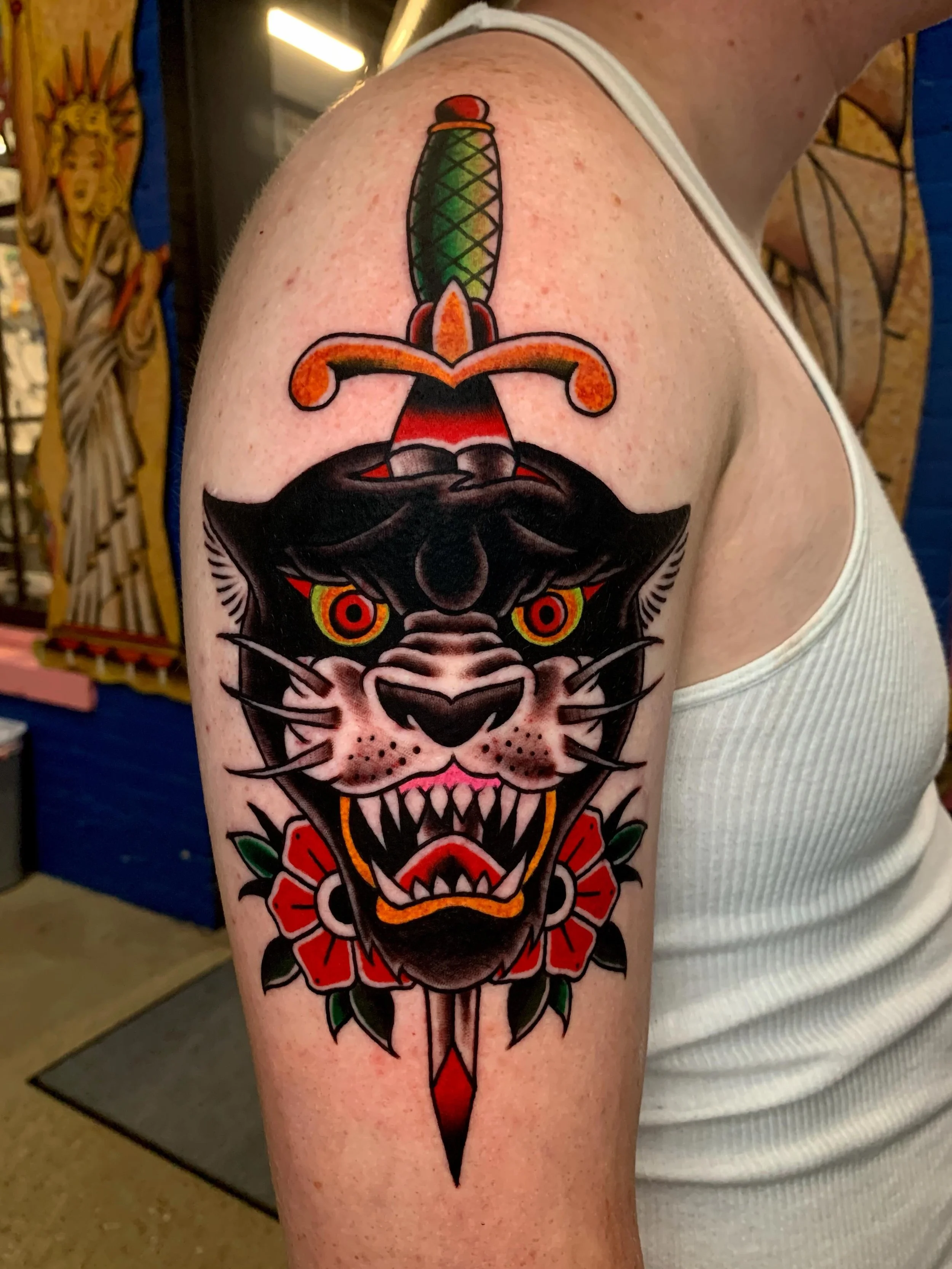 @ugly_ideas crushed this panther head today. You too can look this cool, just come on in. 

12-10pm
7 days a week
All styles welcome
Walk-ins encouraged

#tattoo #tattooshop #614 #tattooartist #tattoofyp