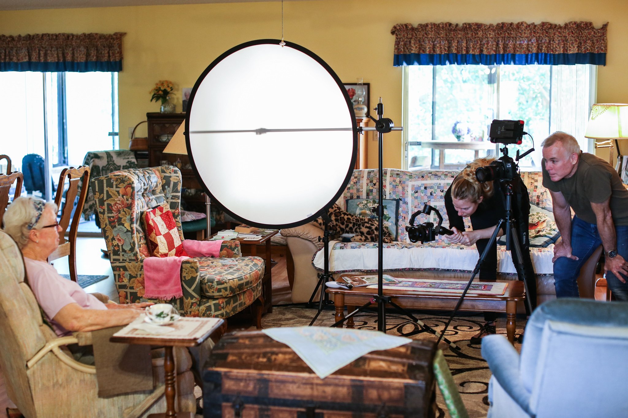 The Legacy Life Project team films Marge in her home in Central Florida.