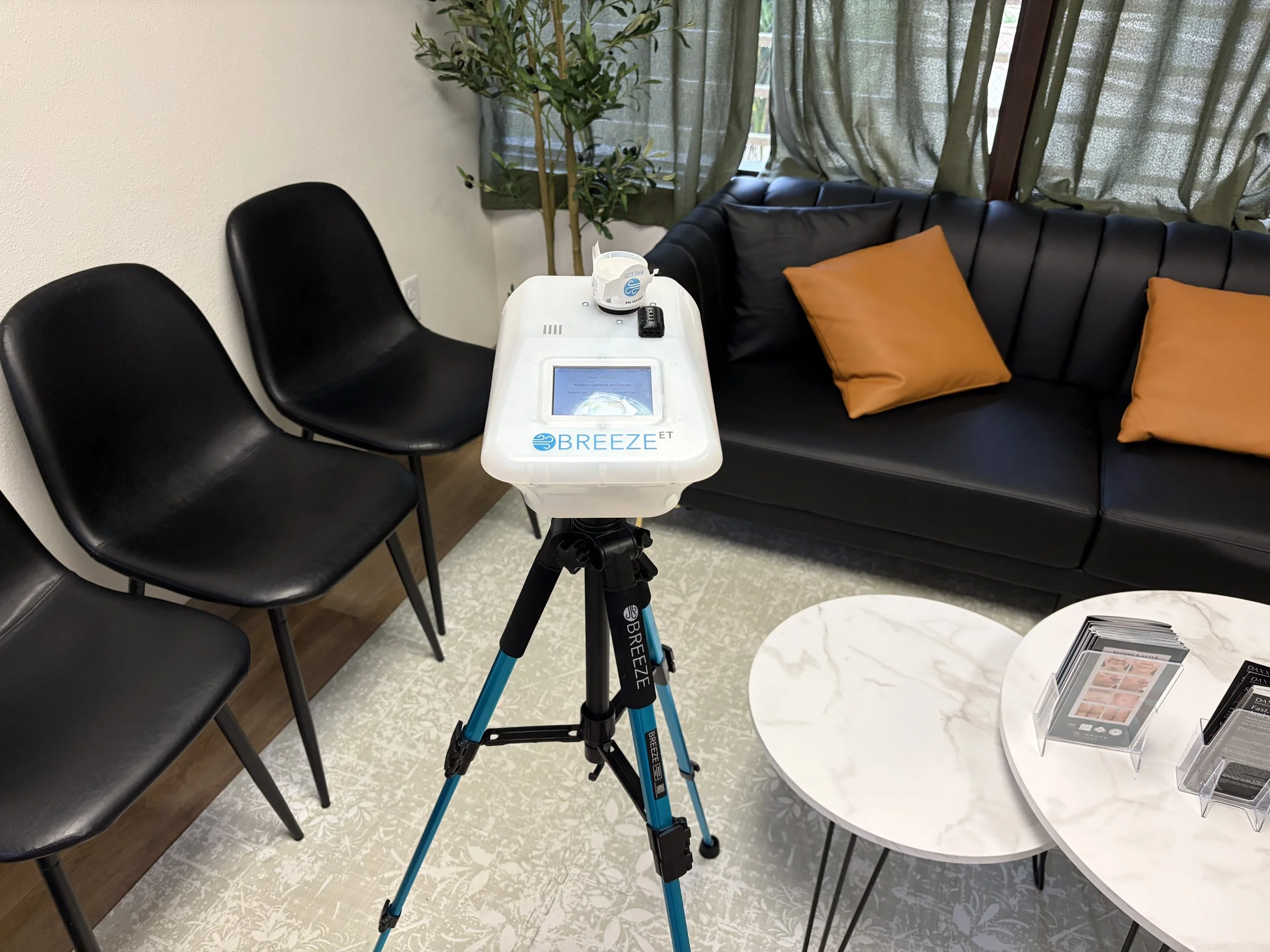 Photo of an air quality test on a mold inspection in Deland
