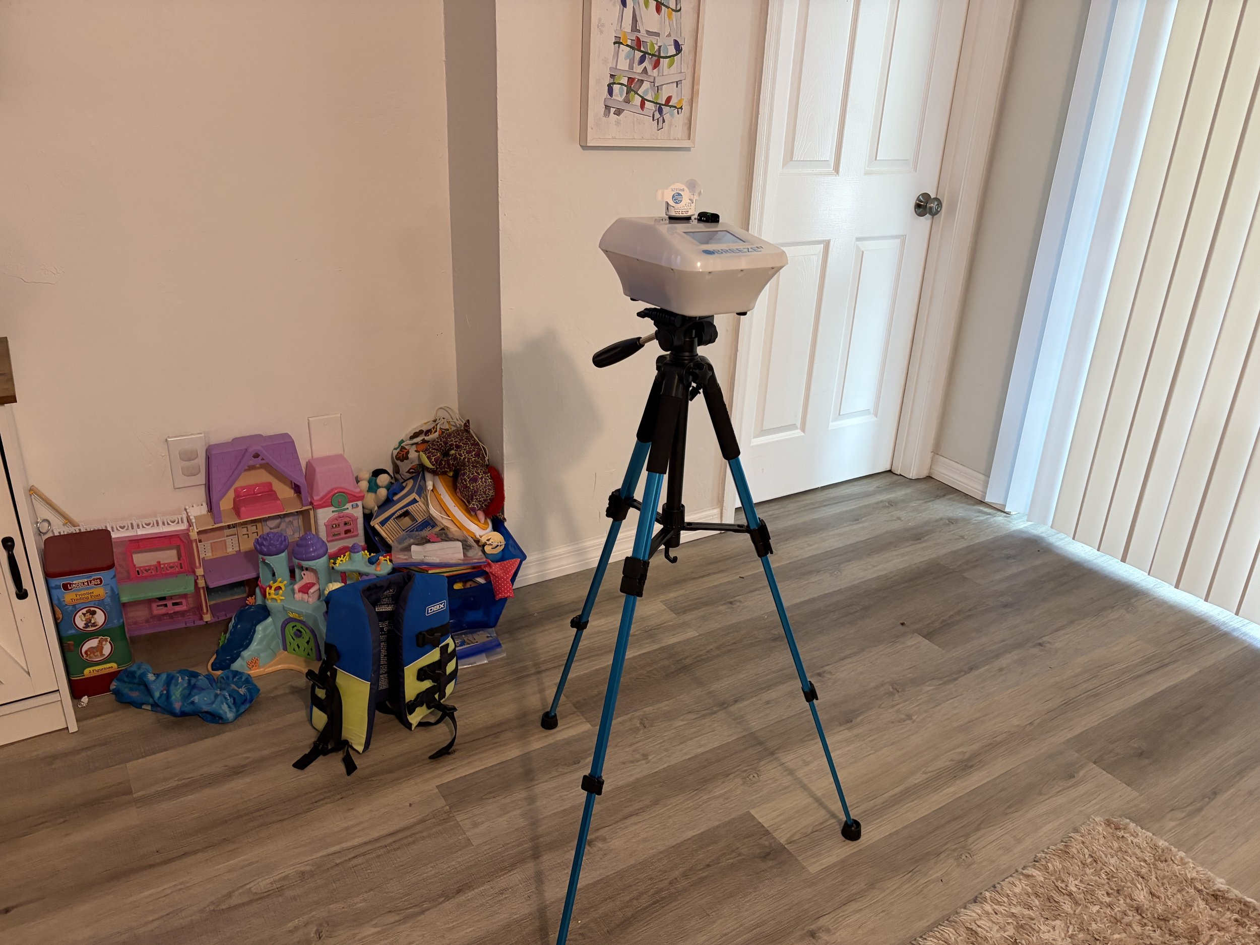 Photo of an air quality test during a mold inspection in Ormond Beach