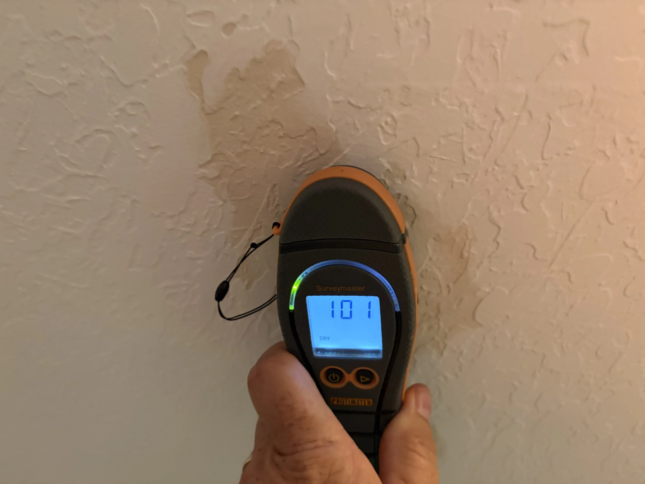Photo of a moisture meter used on a mold inspection in Deland