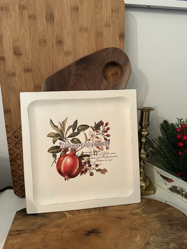 Upcycled Rustic Painted Wooden Tray