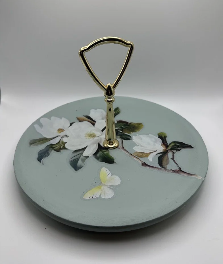 Vintage Solid Mahogany Jewelry Dish