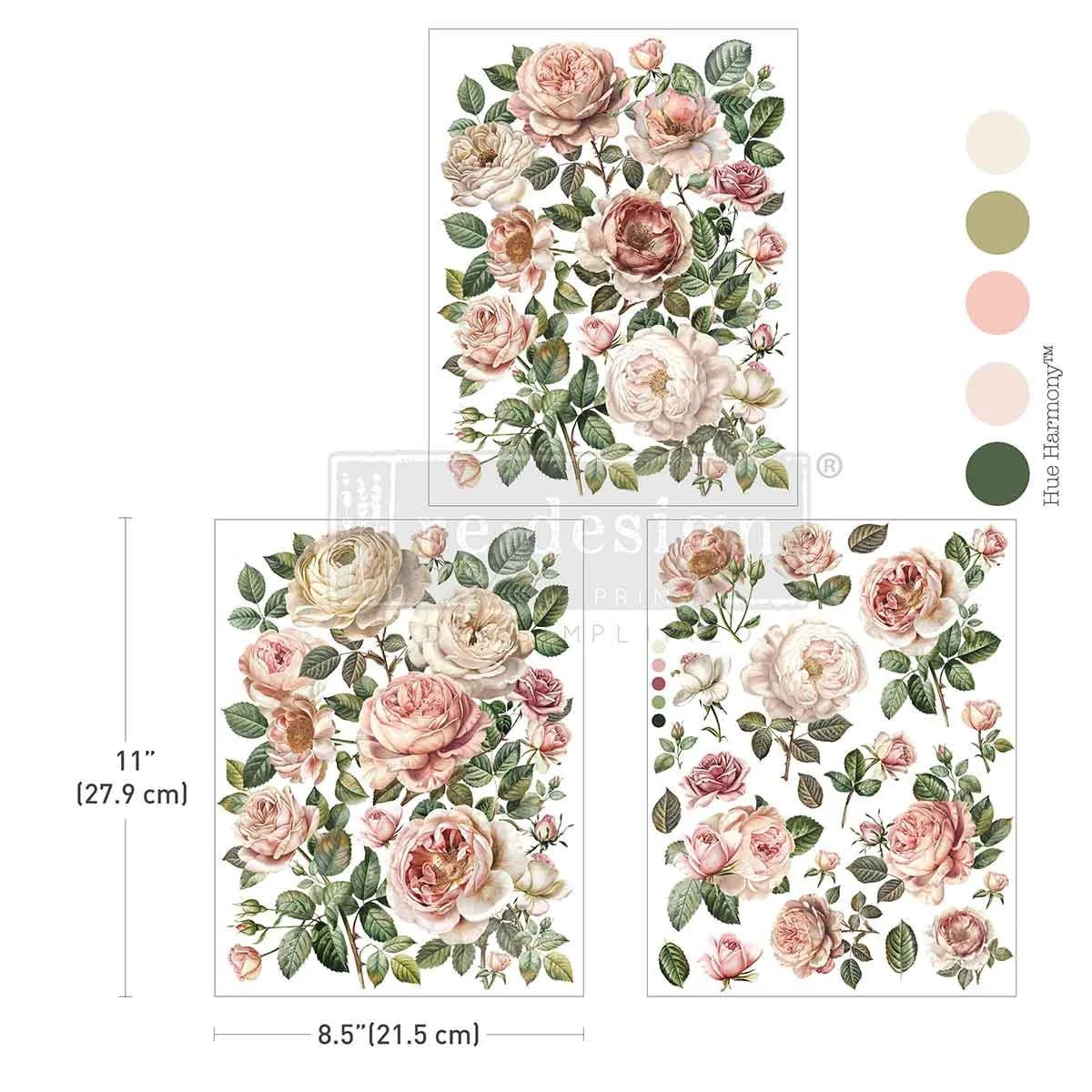 Middy Transfers® – Blush Blossoms – 3 sheets, 8.5″x11″