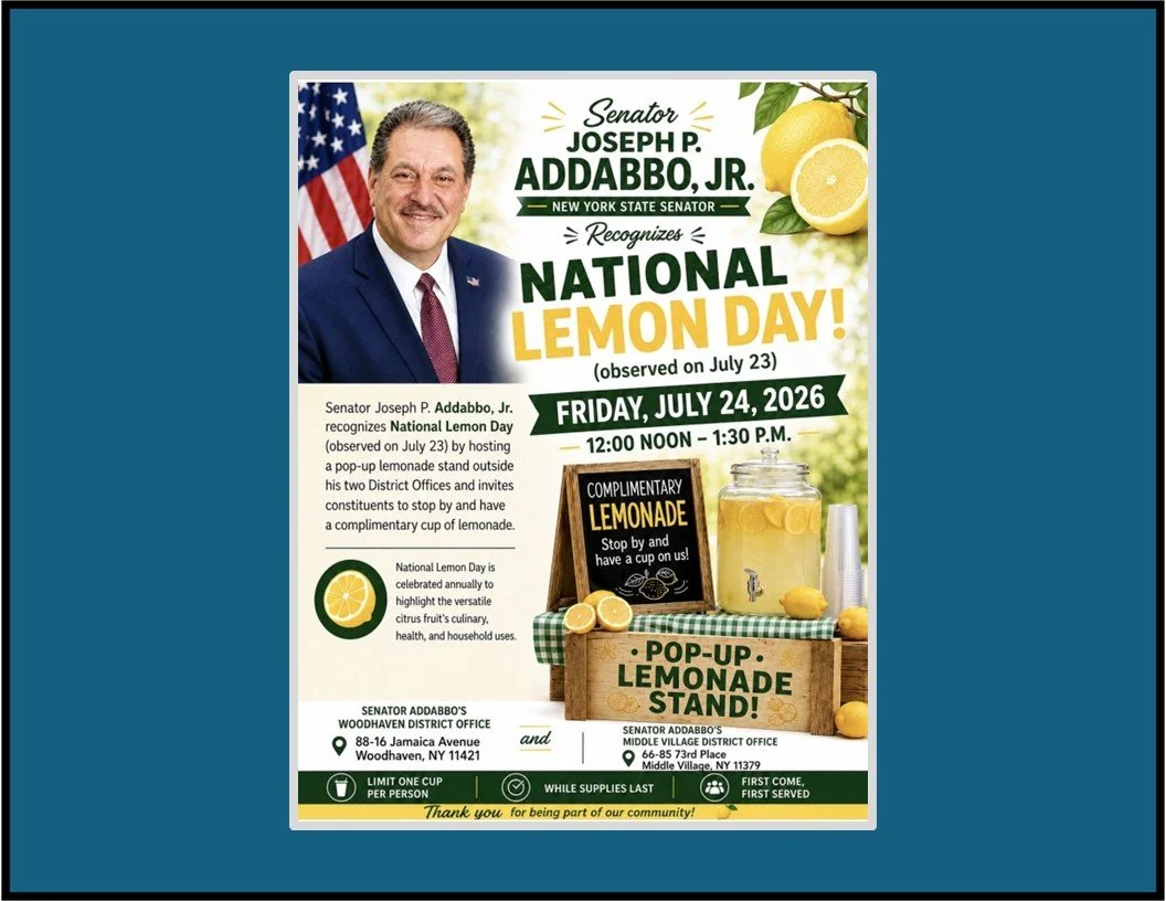 National Lemon Day Celebration @ Senator Addabbo's Office