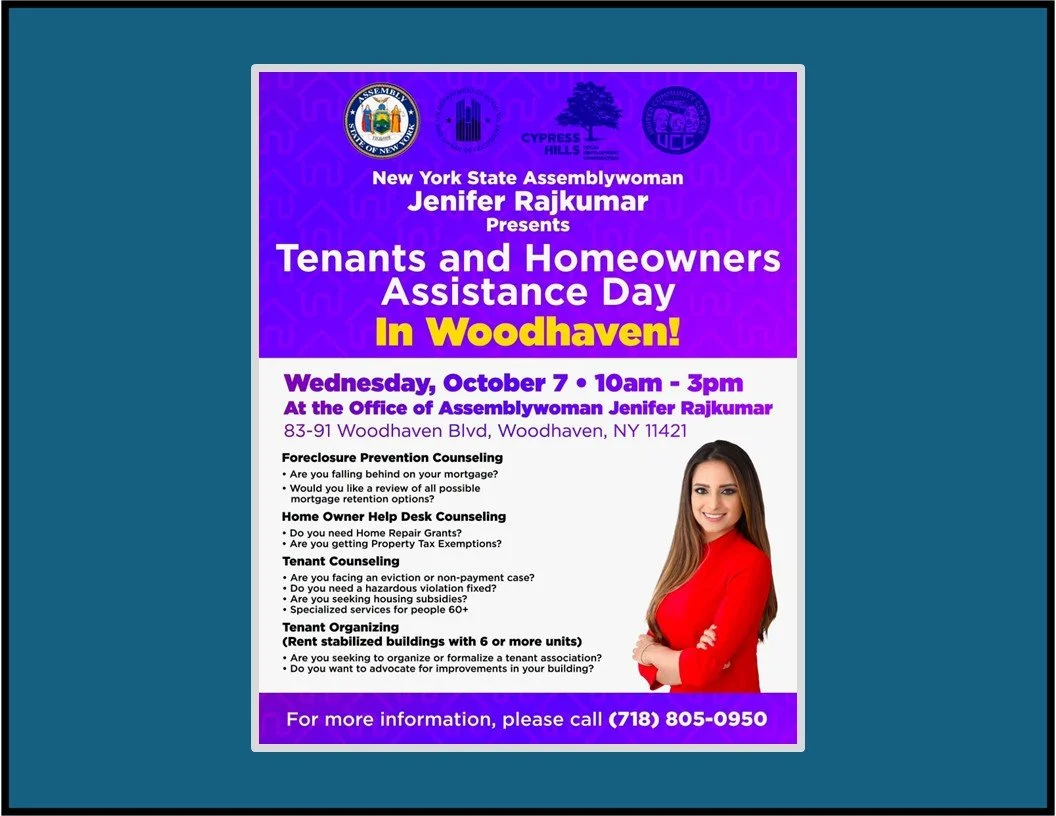 Tenants & Homeowners Assistance Day Presented by Assembly Member  Rajkumar
