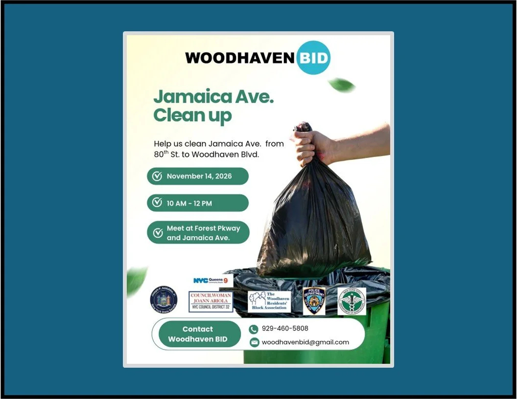 Jamaica Avenue Clean-Up Sponsored by the Woodhaven Business Improvement District
