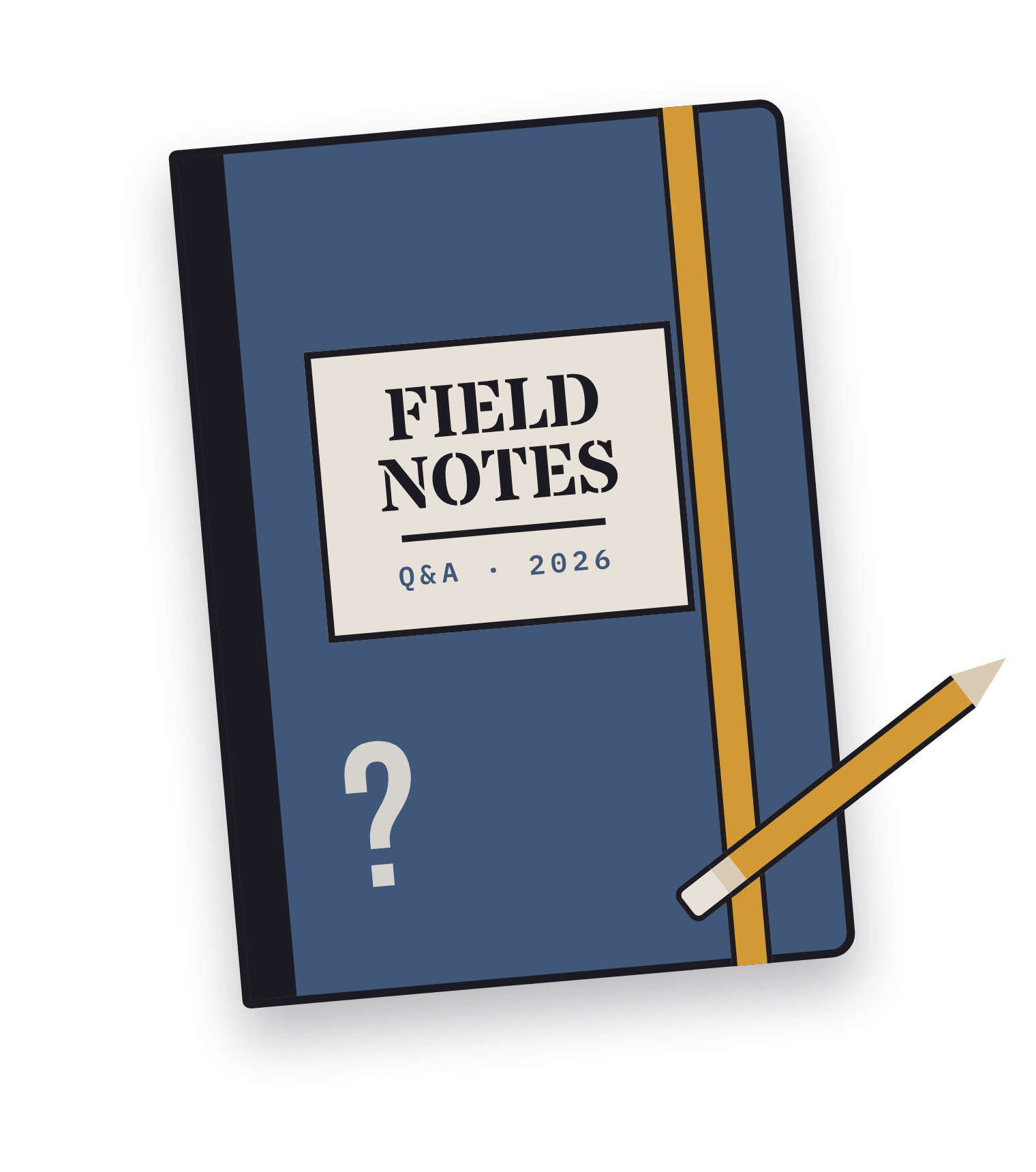 notebook with pencil