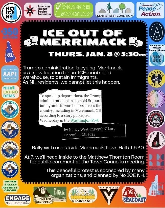 A graphic of the poster used to advertise the protest on JAn. 8 It lists the affiliated organizations.