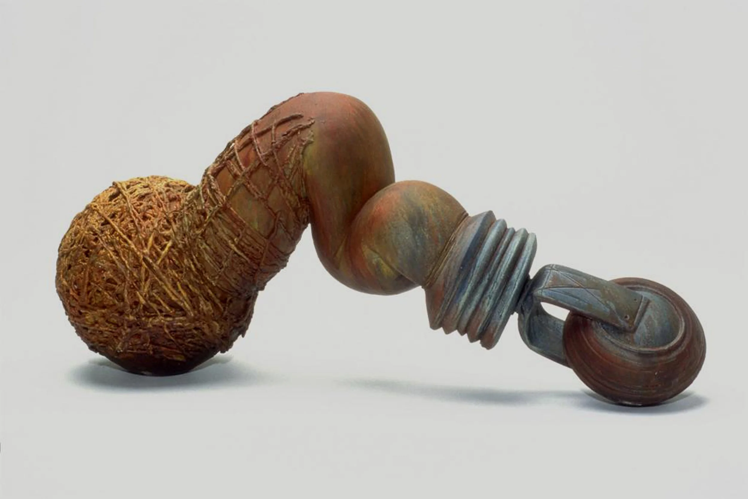  Help or Hindrance  17 x 42 x 12 inches, 1997 Painted earthenware