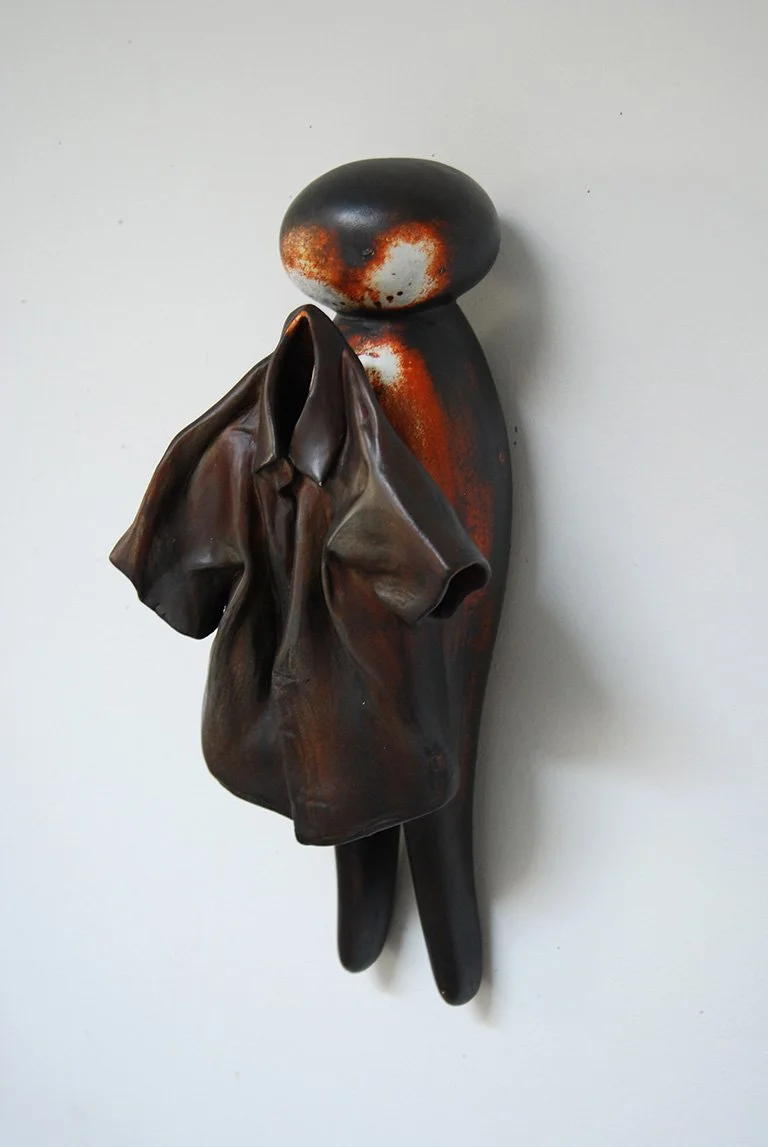  Mother Pin with Shirt  19x9x7 inches Clay, graphite, acrylic paint