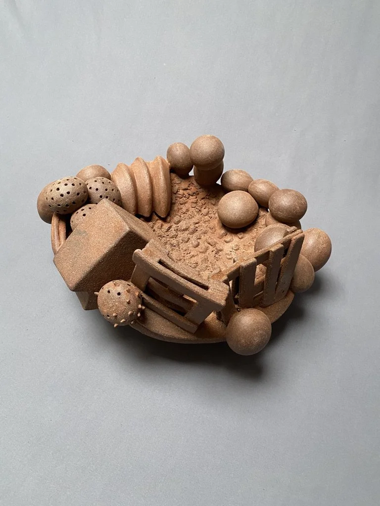  Farm Bowl with Orchard  9.5 x 18 x 21.5 inches, 2020 Stoneware