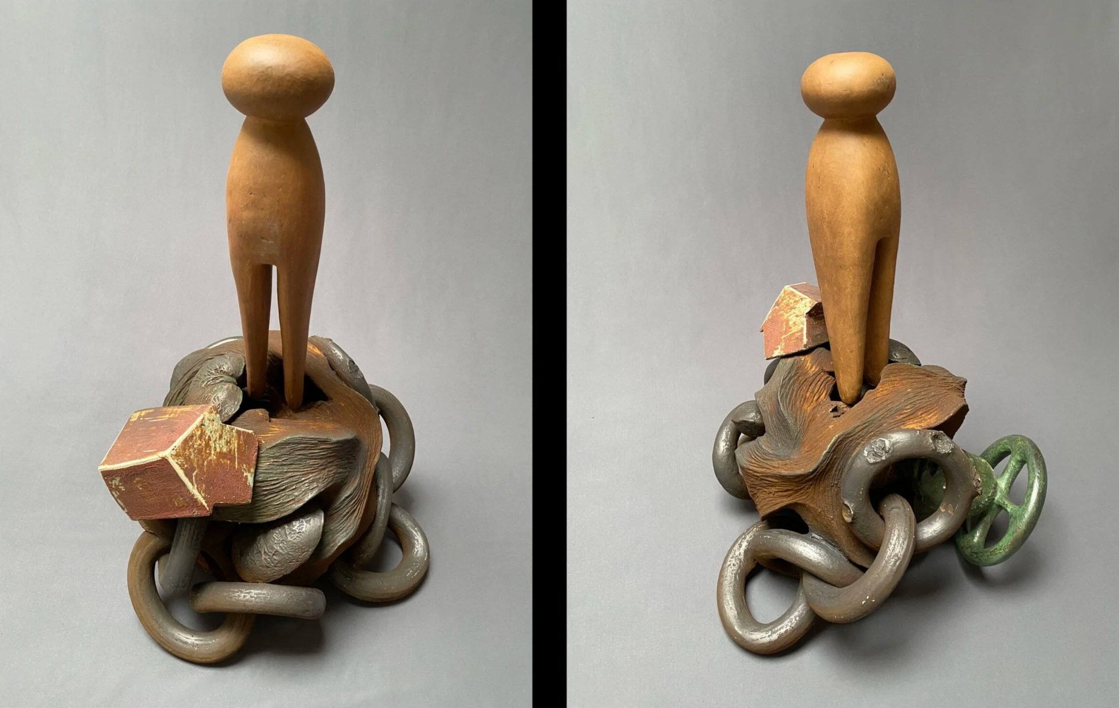  Mother Pin Arise  28 x 19 x 19 inches, 2018 Clay, graphite, watercolor