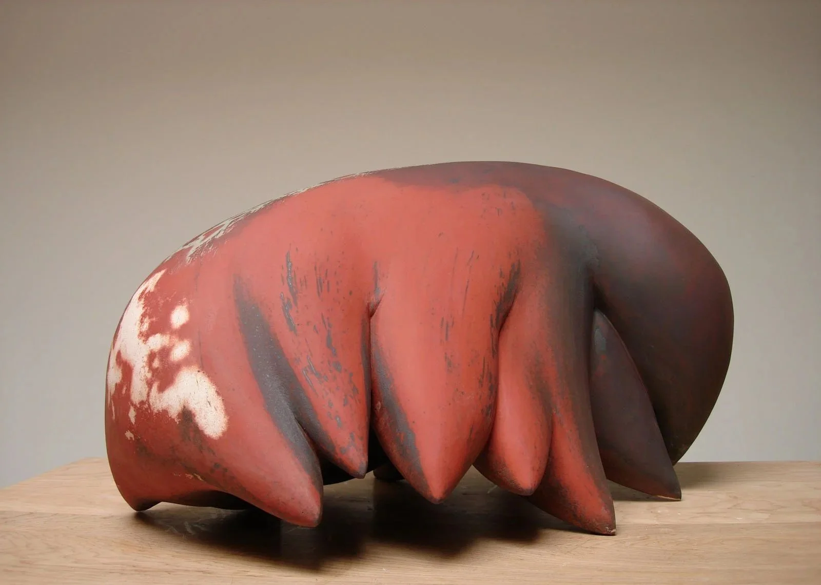  Mind of Its Own (view 3)  26 x 14 x 12 inches, 2006 Slip and graphite on clay