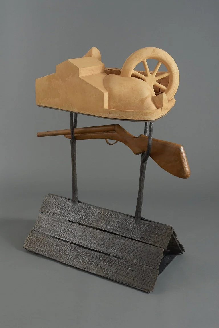  Freewoods Farm (view 2)  45 inches, 2014 Clay, steel