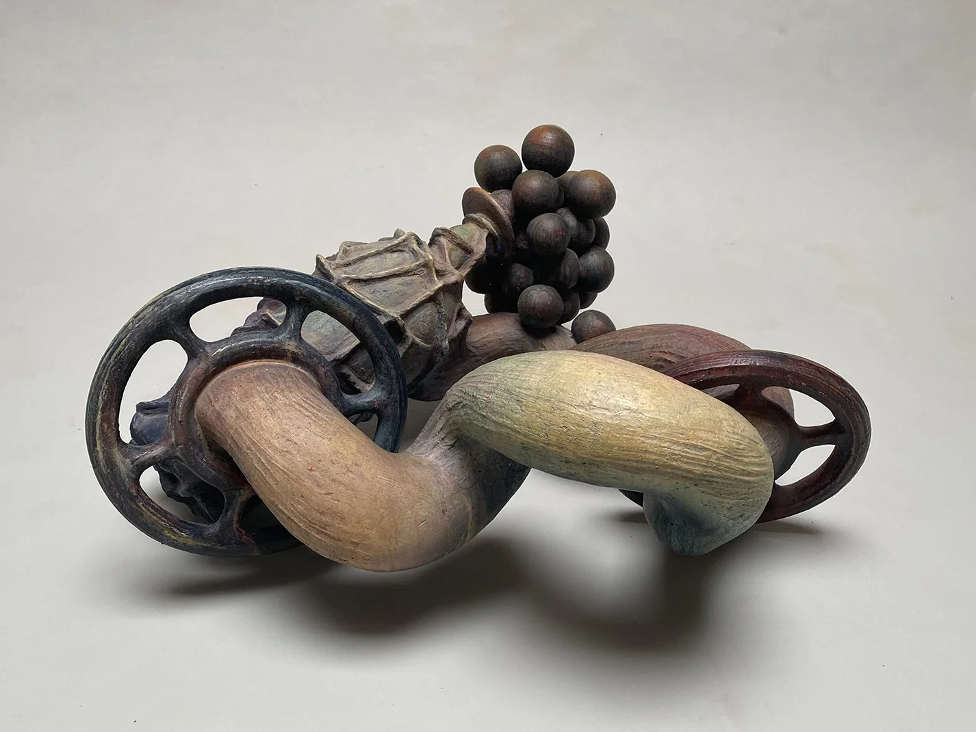  Cure in a Bottle (view 2)  16 x 28 x 30 inches, 1994 Clay and acrylic wash