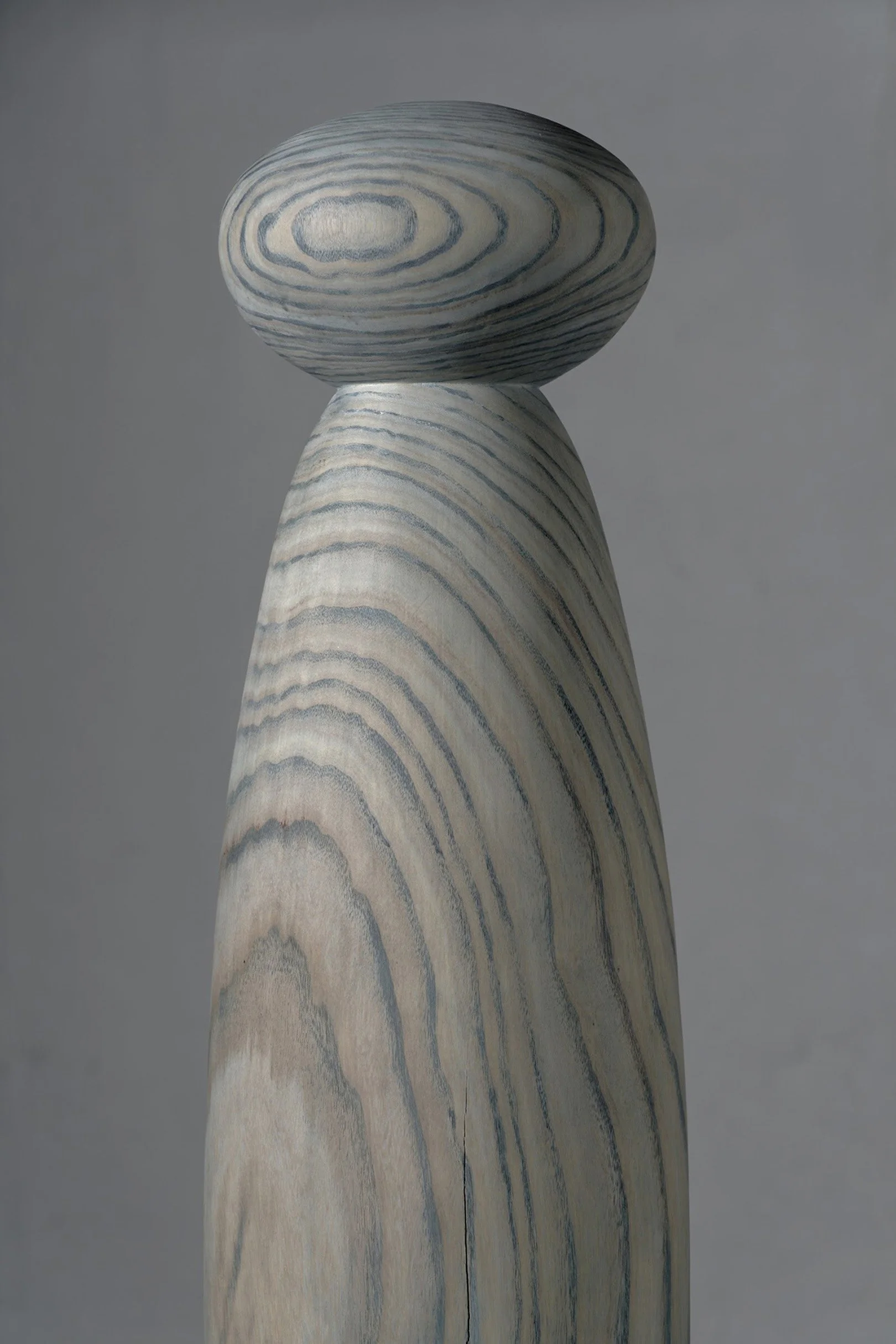  Mother Pin Ascends (detail)  6ft x6ft, 2025 Powlauwnia wood, steel, stoneware clay, stain