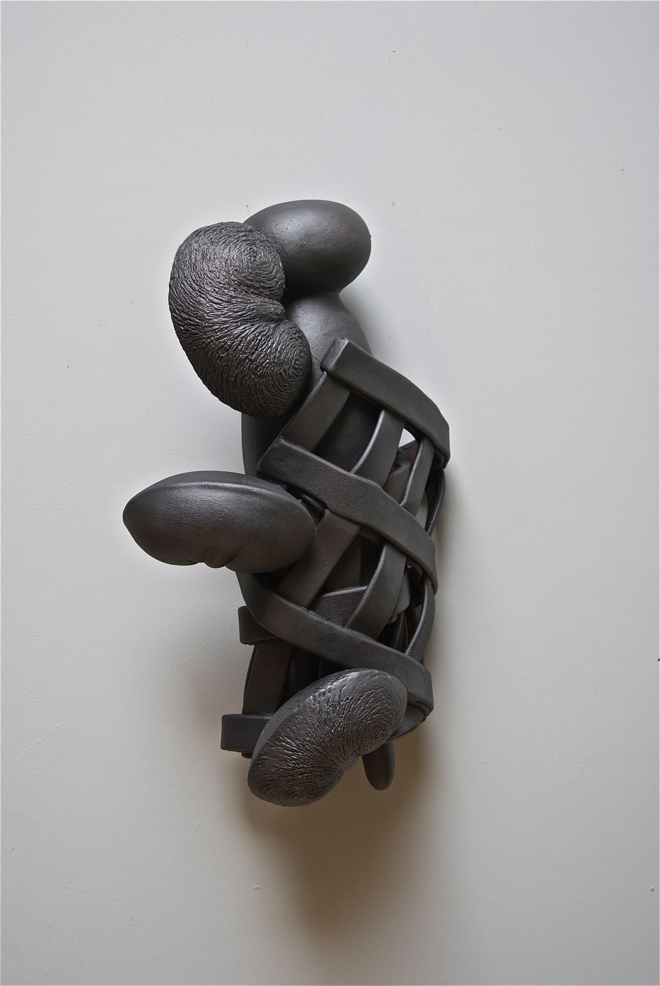  Mother Pin in a Basket with Beans  24 x 9 x 7 inches, 2017 Clay and graphite