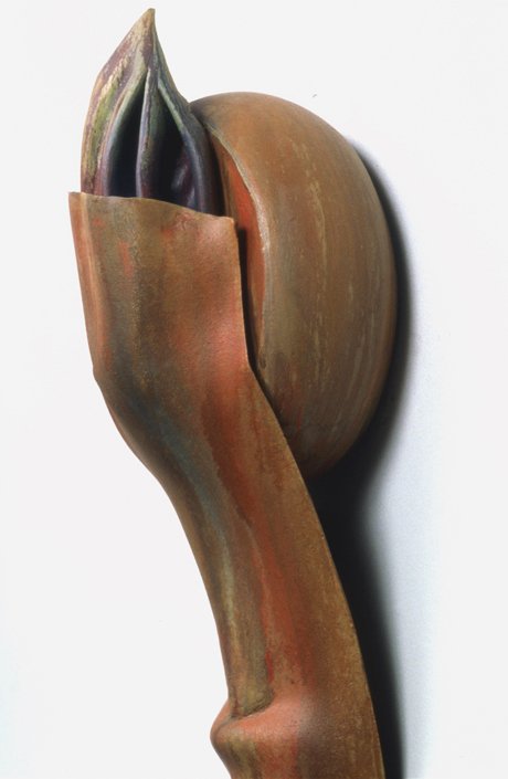  Seeded Rattle (detail)  52 x 15 x 18 inches, 2000 Acrylic on earthenware