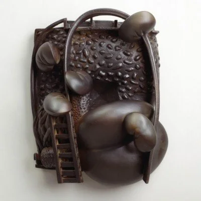  Ervin and Cornelius Holifield  26 x 24 x 6 inches, 2009 Earthenware and graphite