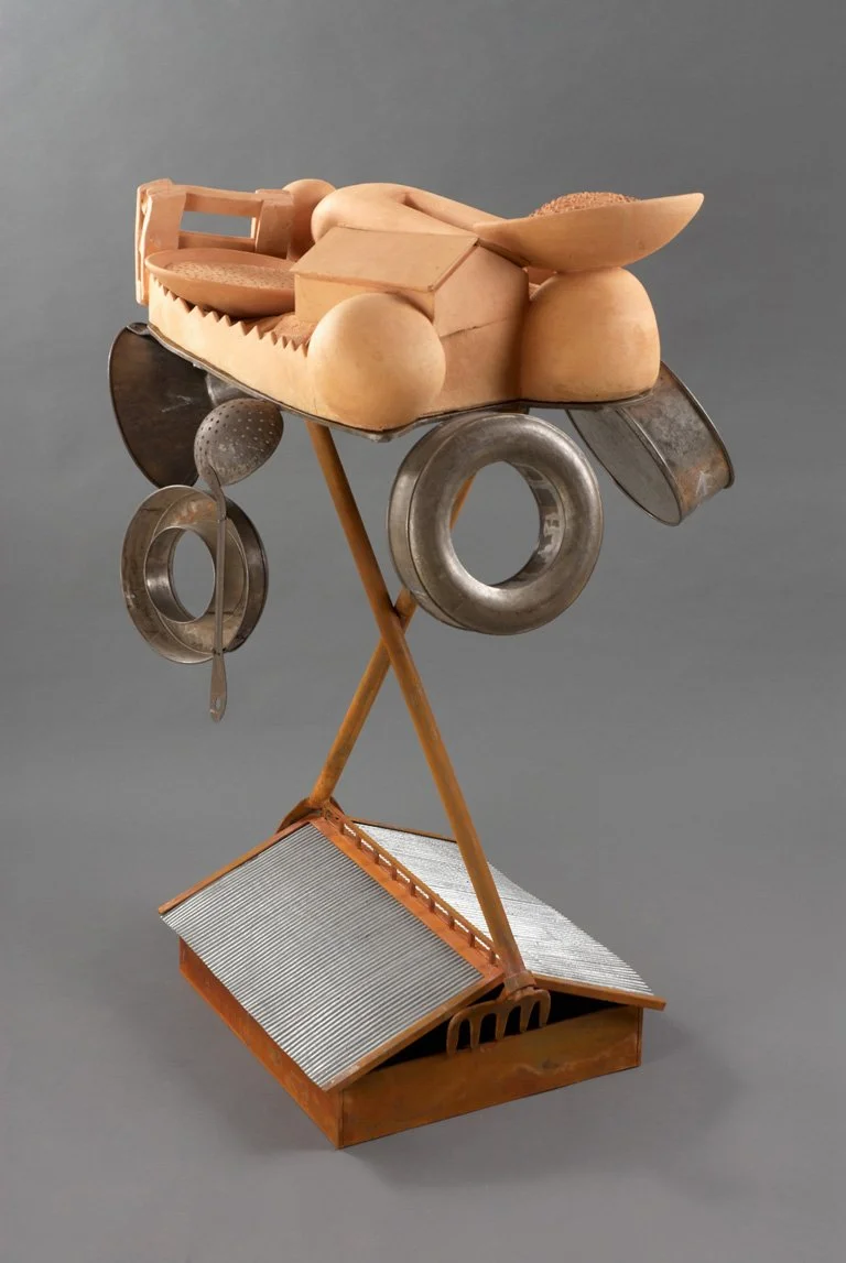  Helen and Joseph Fields  43 inches, 2014 Clay, found objects, steel