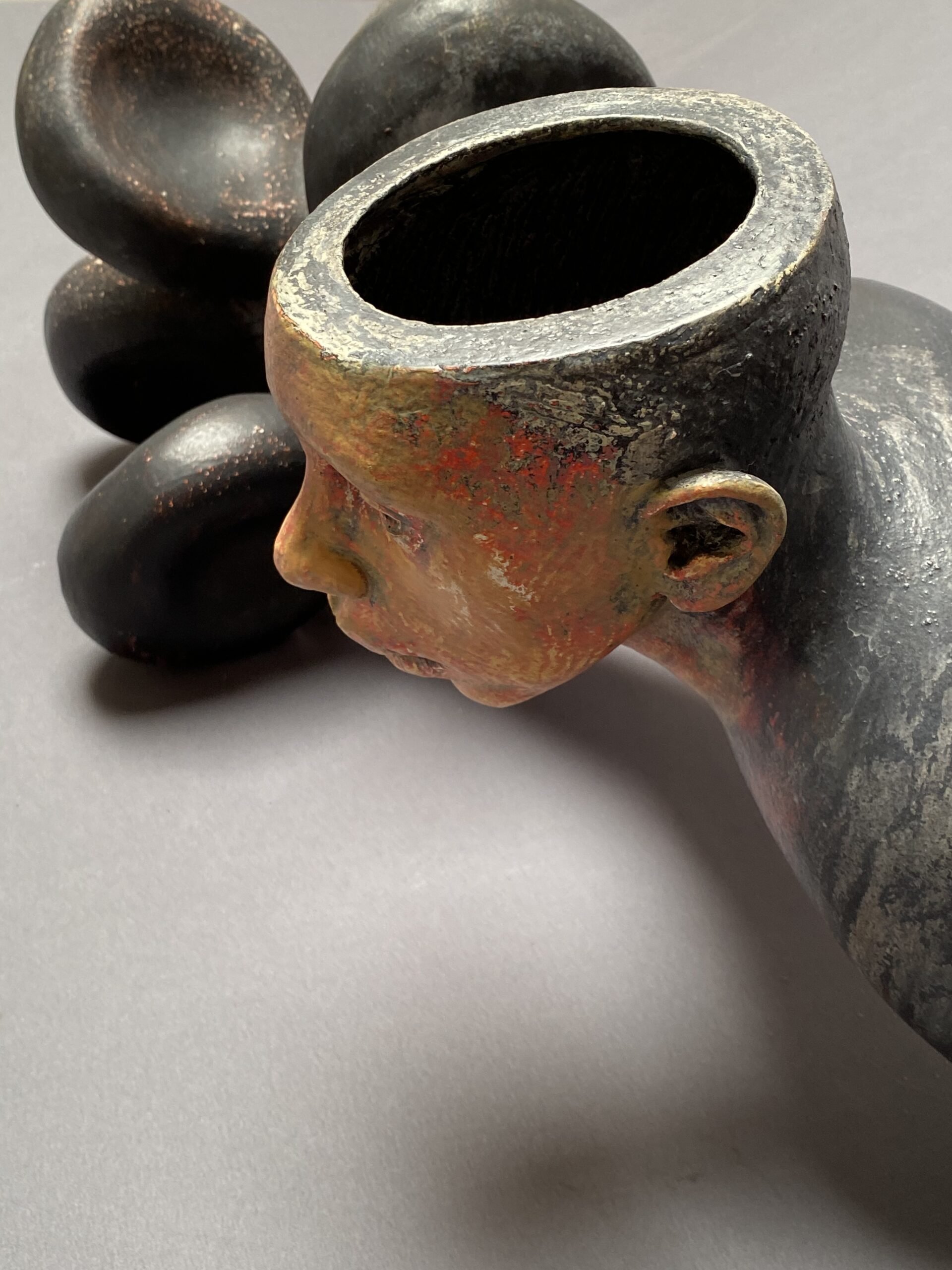  4 Seasons of Interest (detail)  13 x 50 x 24 inches, 2004 Clay and acrylic wash