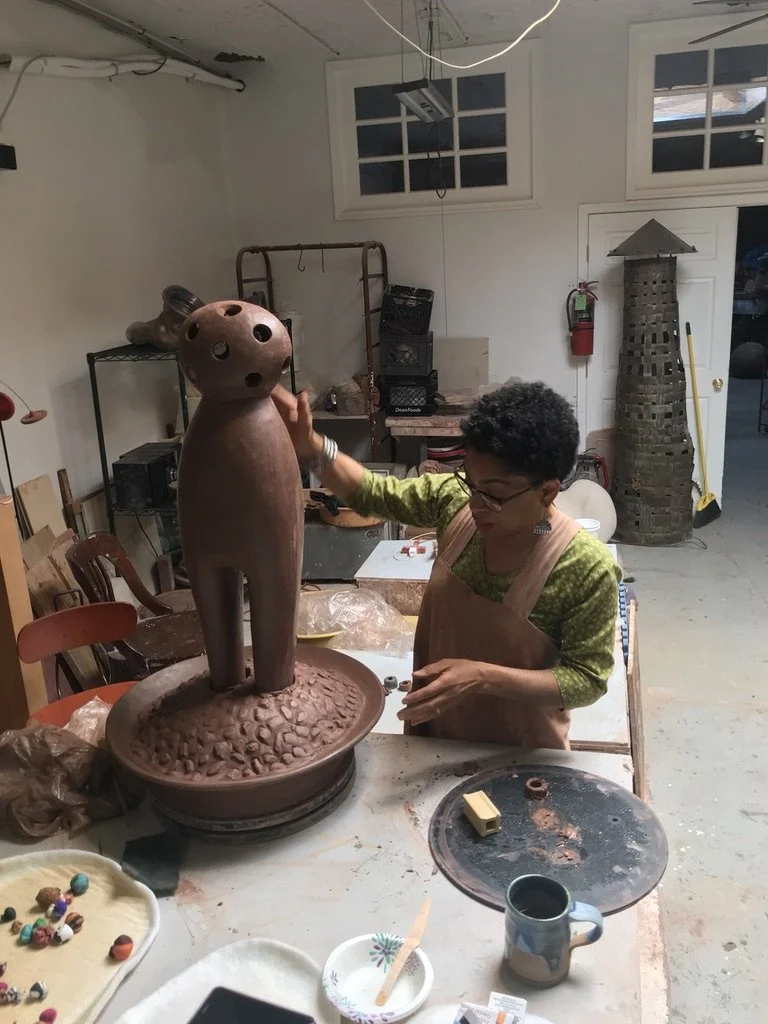 Artist Syd Carpenter in the studio