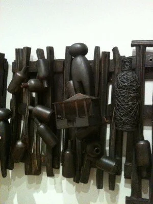  Ramshackle Fence (detail)  30 x 75 x 9 inches, 2008–2012 Earthenware, graphite, acrylic