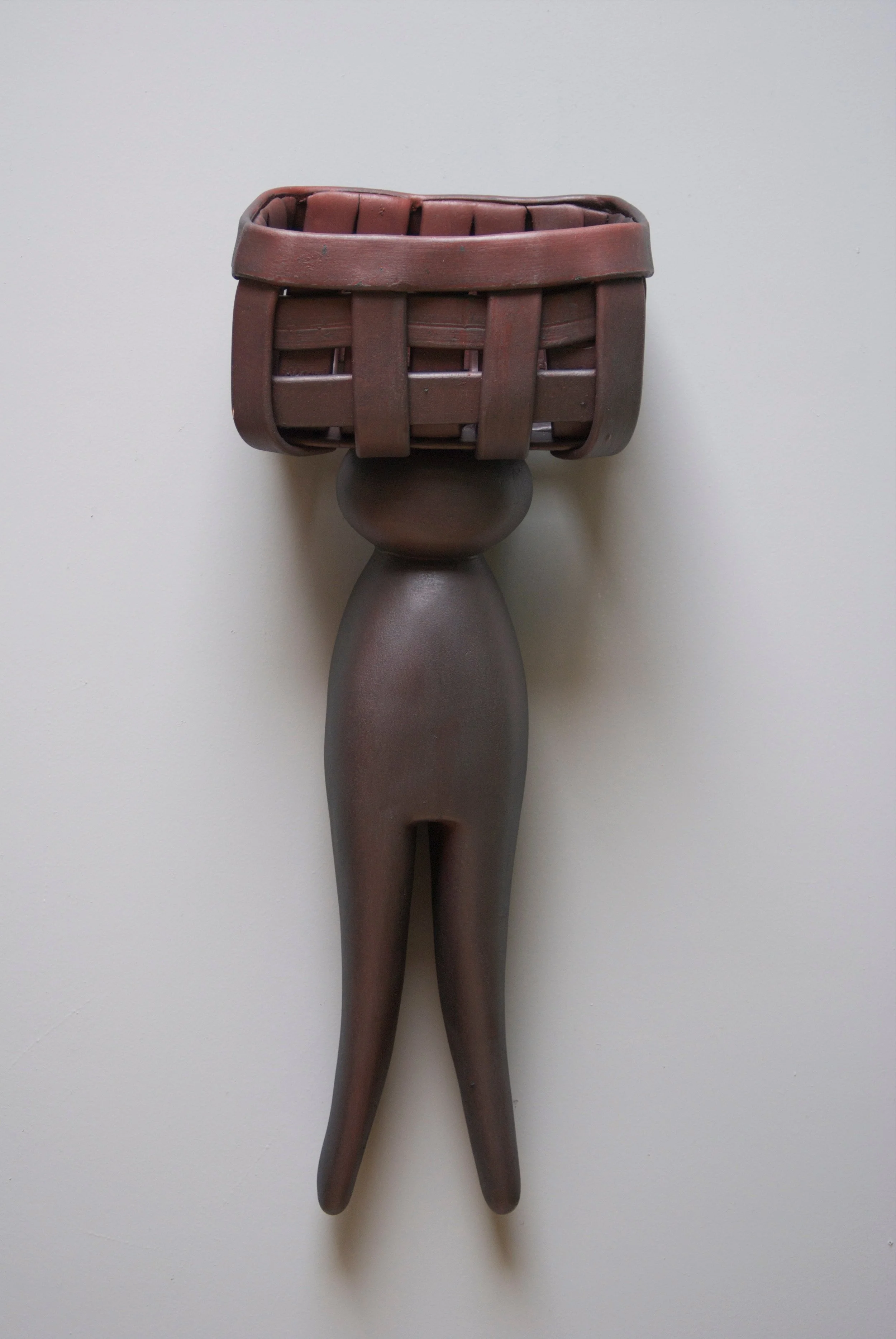  Mother Pin with Basket  24 x 9 x 7 inches, 2015 Clay, watercolor, graphite