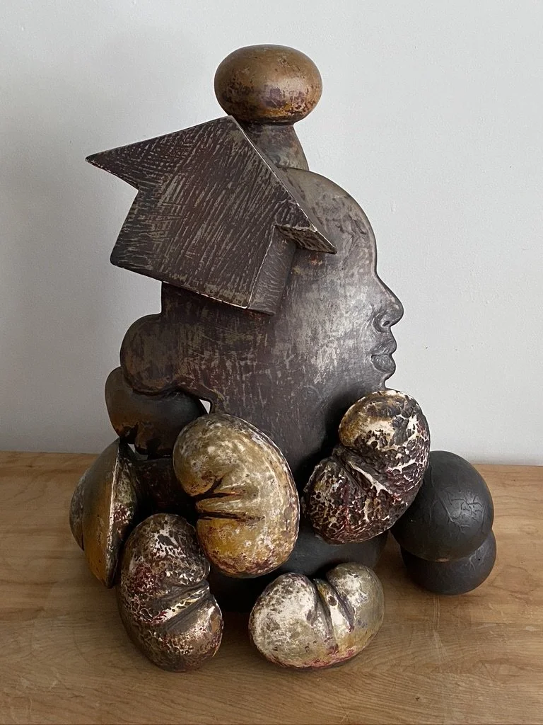  Mother Pin with House  22 x 12 x 16 inches, 2016 Clay, graphite, watercolor