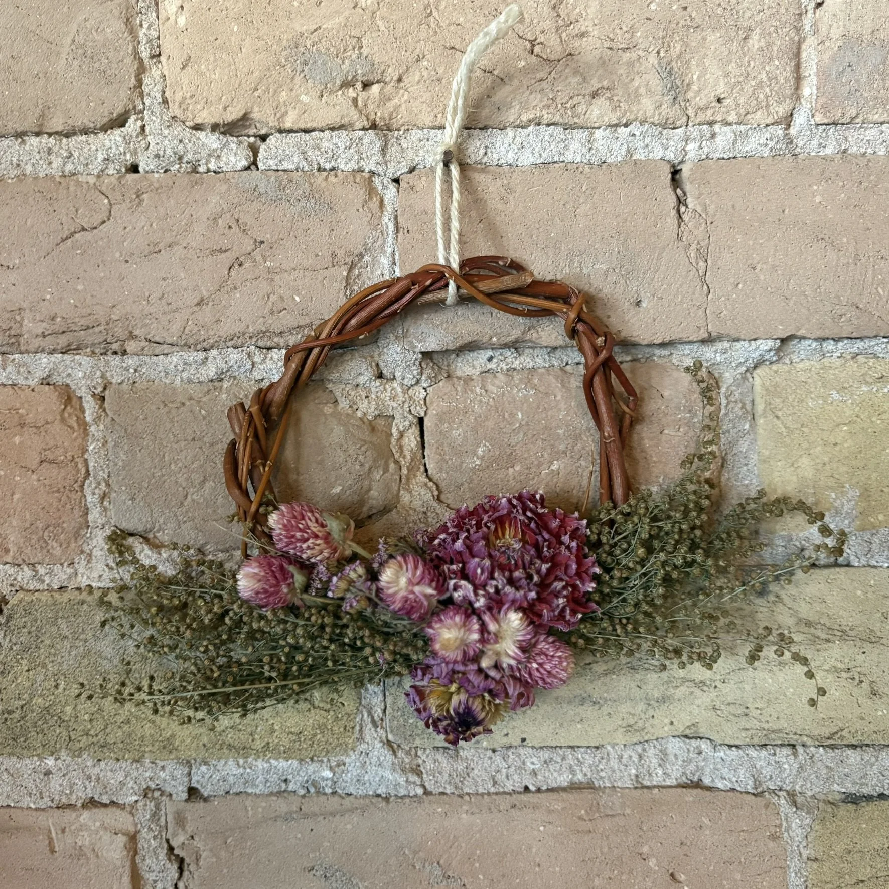 Dried floral mini wreath C
