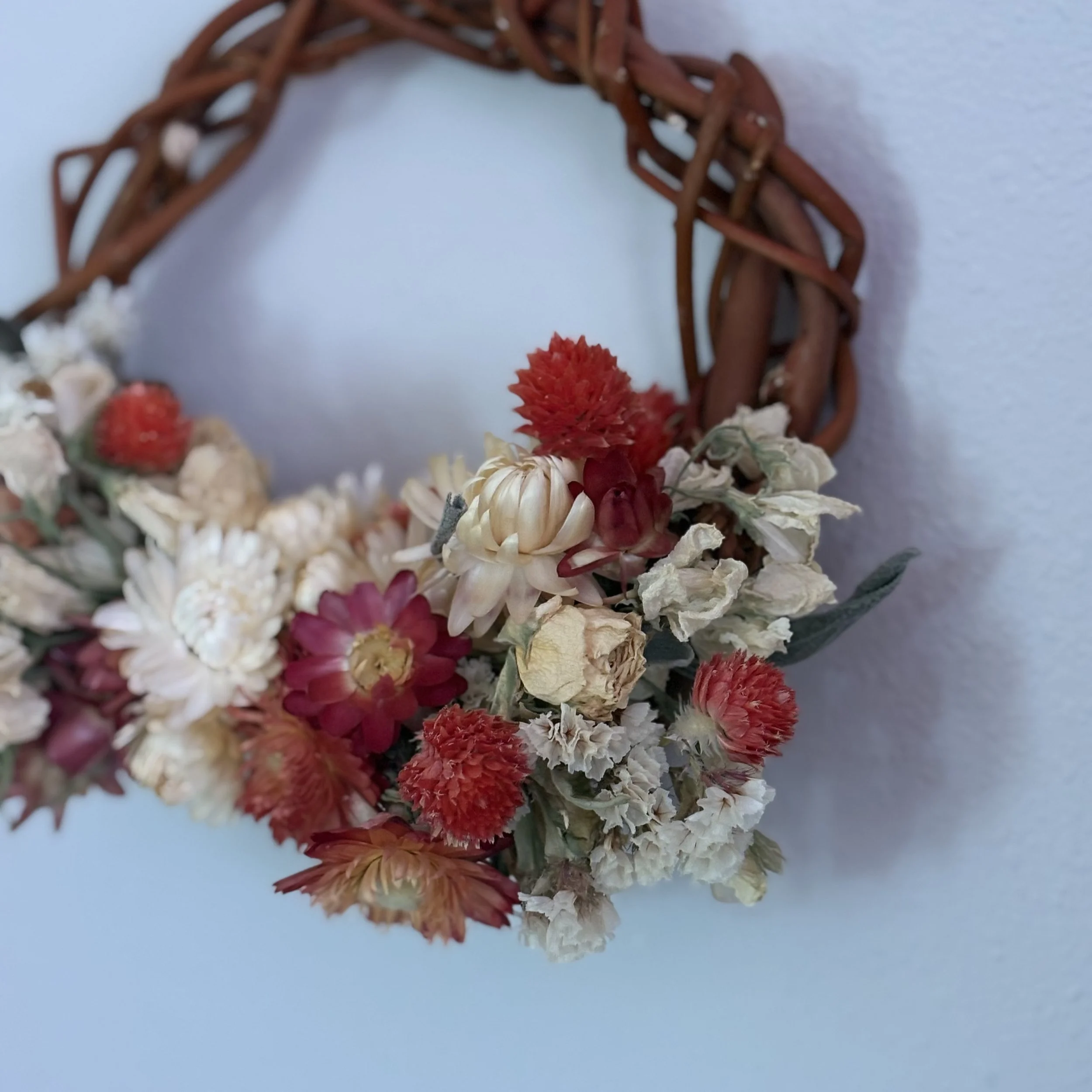 Dried floral mini wreath F