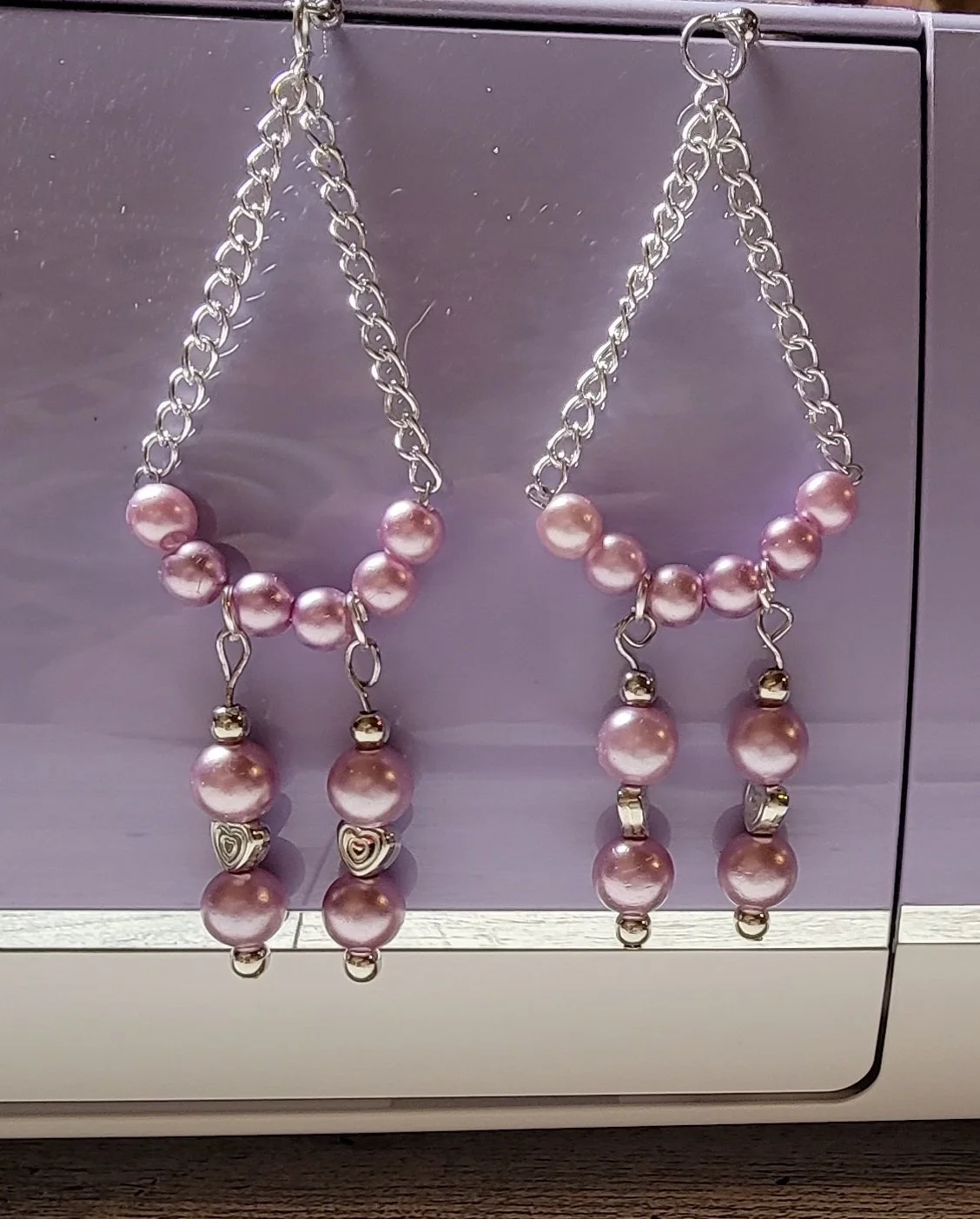 Lavender Heartlight — Glass Pears in Teardrop & Dangle