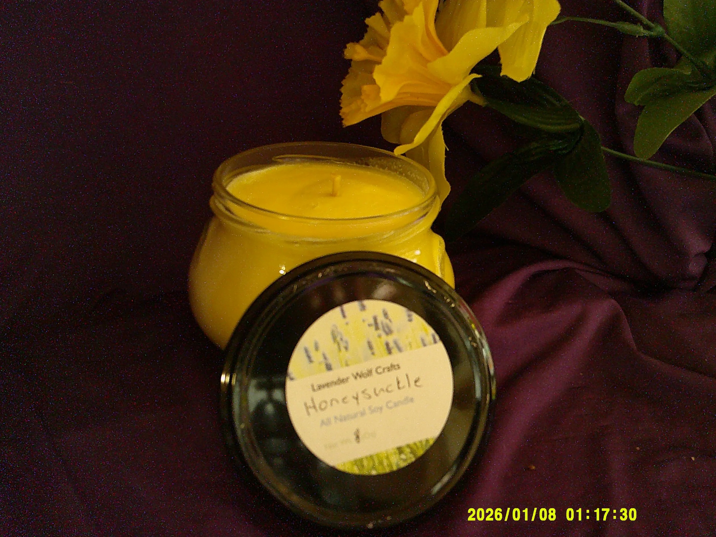 honeysuckle light and flame 8oz soy.JPG