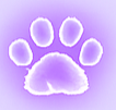 pawprint with a light purple glow circle