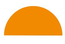 Orange semi-circle shape on a black background