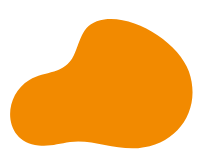An orange abstract shape on a black background.