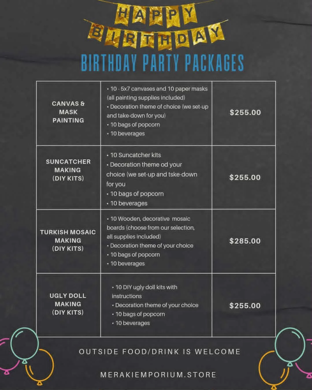 Birthday Party Packages